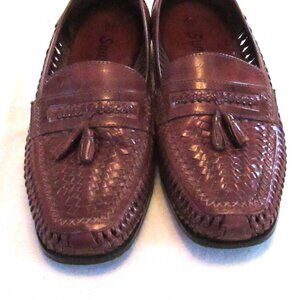 Sunsteps Men's Handwoven Brown Leather Loafers Slip On With Tassel Size 11